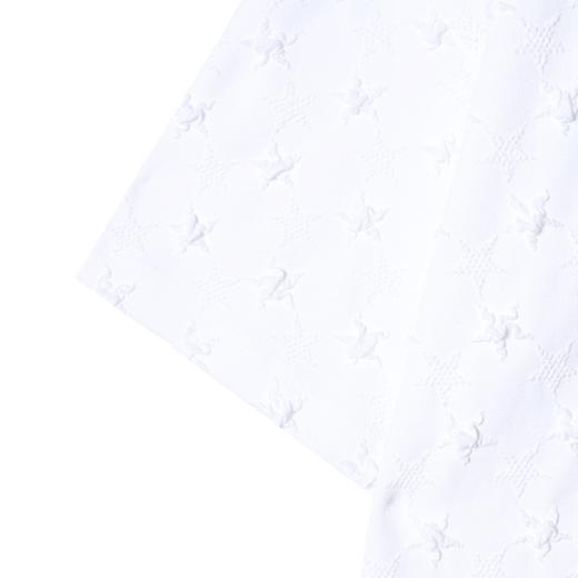 38750早春新款时尚个性韩版纯色褶皱纽花圆领短袖上衣百搭情侣上衣潮 商品图4