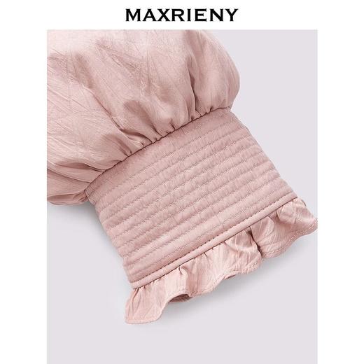 MAXRIENY精致优雅感系带收腰羽绒服女24冬肌理感保暖外套中长款(货号:MS85DC767) 商品图1