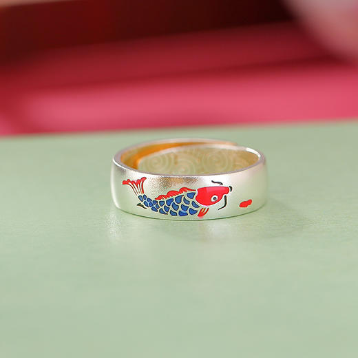 【祥云锦鲤】S999银足银烧蓝珐琅古法开口戒指【CW-JZ06883】 商品图2