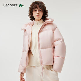 Lacoste法国鳄鱼女装新款纯色保暖连帽拉链鹅绒羽绒服外套BF0688-98