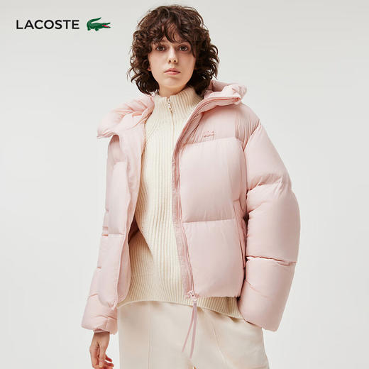 Lacoste法国鳄鱼女装新款纯色保暖连帽拉链鹅绒羽绒服外套BF0688-98 商品图0