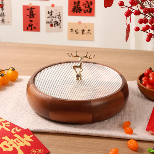 【相思木干果盒】原森太相思木干果盒过年客厅茶几家用实木果盘瓜子坚果零食收纳盒 商品图2