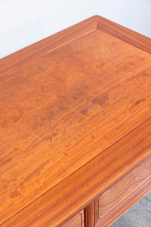 红桥红  家具严选  缅甸花梨(大果紫檀）  【118 马蹄腿双抽 小书桌 两件套】 商品图3