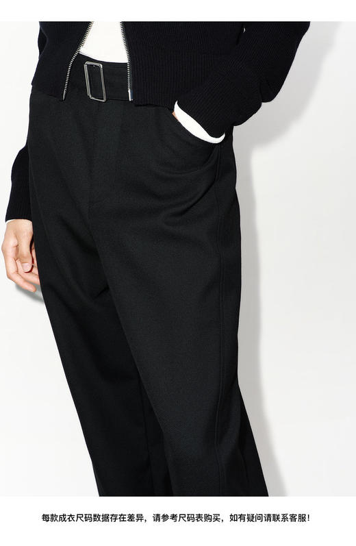 时尚弯刀休闲裤 羊毛中腰直筒及地运动长裤  复古回潮 经久不衰立体设计 恰到好处的中腰设计 显高显瘦 布面纹理清晰细腻 上身挺阔有骨感 商品图3