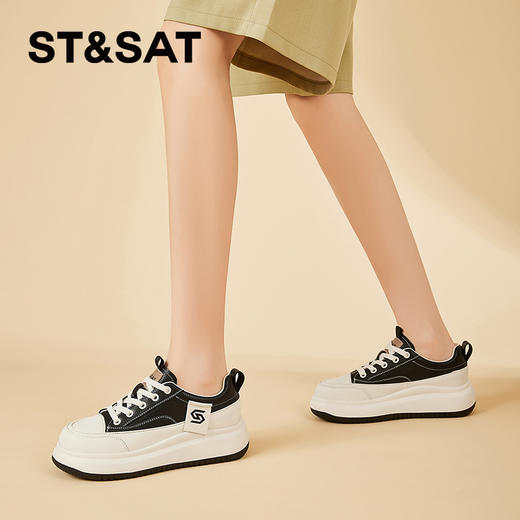 星期六休闲百搭透气厚底增高小白鞋SSC3112E9H 商品图1