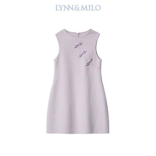 【春上新】【3折】8楼琳麦罗 LYNNMILO紫色双面呢中式背心裙  吊牌价：1398元  活动价：419元 商品图4