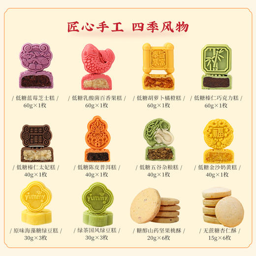 雅觅山河颂低糖食养酥点糕点礼盒  桃酥/坚果酥/豆糕/低糖糕点 新年礼盒 商品图13