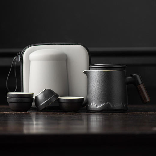 【一包嵌套收纳！配置齐全。】旅行茶具全套一壶三四杯陶瓷马克杯带过滤礼品户外便携小套装。ry 商品图5