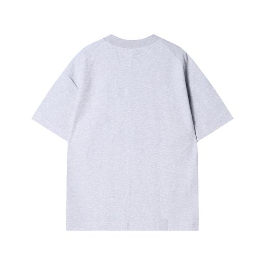 38713早春新款时尚个性韩版纯色压线圆领套头短袖上衣百搭情侣休闲T恤 商品图5