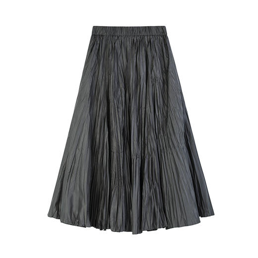 NEELLY纳俪商场同款春季新款百搭通勤简约百褶半身裙女气质长裙N25011E01030 商品图3