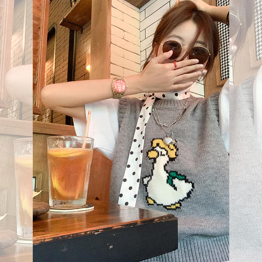 <曾小咸推荐> 小鸭子刺绣毛衣马甲背心 商品图2