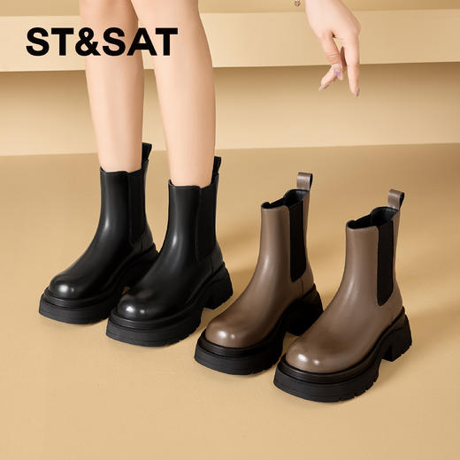 【绒里可选】星期六时尚百搭英伦风切尔西短靴SSC4116C1K/SSC4118CQX 商品图2