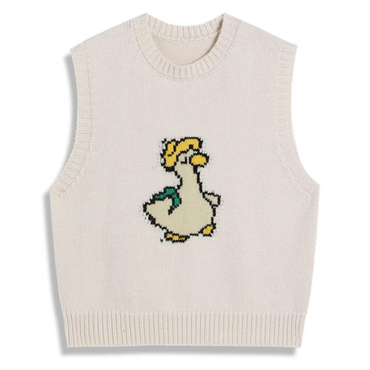 <曾小咸推荐> 小鸭子刺绣毛衣马甲背心 商品图3