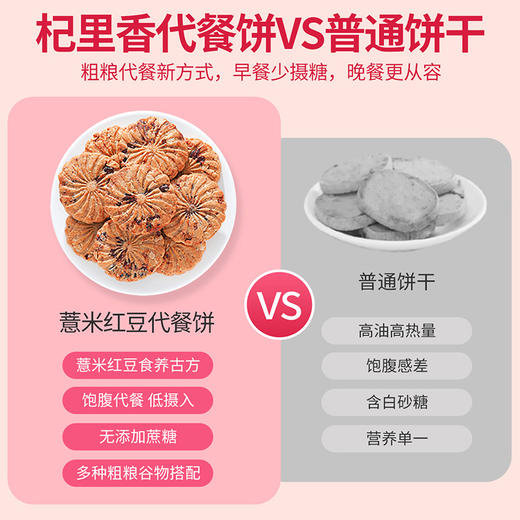 【上班、学习】杞里香红豆薏米燕麦饼干450g早餐整箱压缩食品低粗粮饱腹代餐零食 高纤维，饱腹感强， 吃得健康  老少皆宜 商品图5