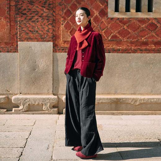 绽放旅行女装020朵/温暖绒撞色边小立领长袖T恤打底衫 商品图3