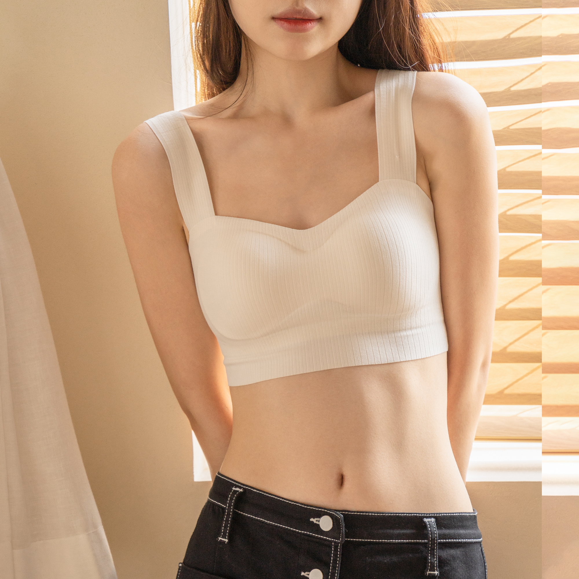 靴下物内衣女秋冬云感无钢圈恒温背心舒适无痕纳米发热保暖文胸罩