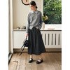 OLrain欧芮儿法式复古半身裙女春季2025年新款褶皱通勤牛仔A字裙 商品缩略图1