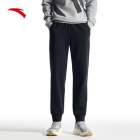 安踏加绒卫裤男冬季新款针织运动长裤束脚休闲运动裤子152447325N