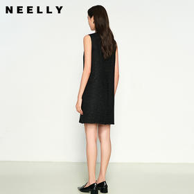 NEELLY纳俪商场同款春季新款圆领编织小香风显瘦百搭背心连衣裙女N25011Y01023