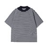38715早春新款时尚个性韩版条纹双领口圆领短袖上衣休闲百搭情侣T恤潮 商品缩略图1