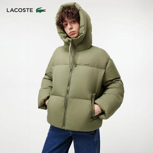 Lacoste法国鳄鱼女装新款纯色保暖连帽拉链鹅绒羽绒服外套BF0688-98 商品图2