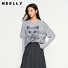 NEELLY纳俪商场同款春季新款圆领假两件长袖T恤女趣味显瘦上衣N25011T01011 商品缩略图0