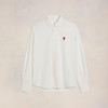 AMI 男士徽标刺绣棉质纽扣长袖衬衫 白色 BFUSH063 CO0031 168 商品缩略图0