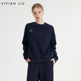 VIVIAN LIU D2447301初秋女装新款时尚圆领宽松长袖套头卫衣