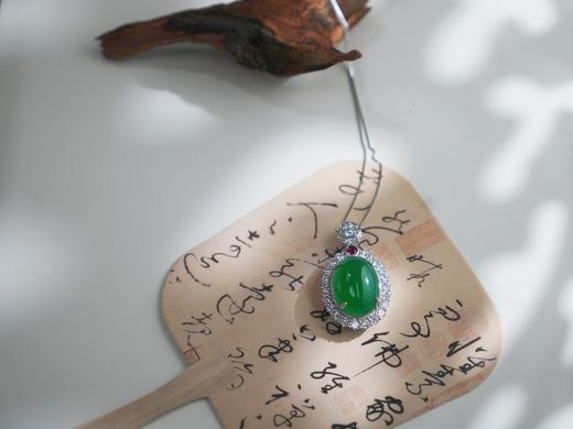 【一乐老师推荐】新中式翠绿大蛋面绿玉髓吊坠项链 商品图3