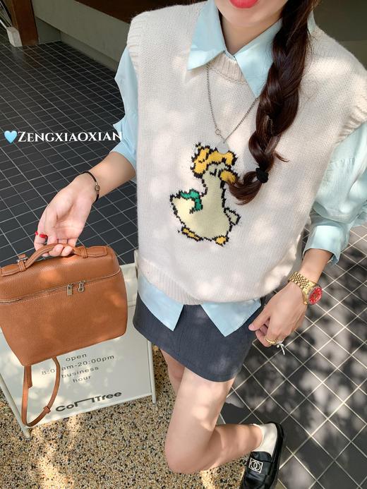 <曾小咸推荐> 小鸭子刺绣毛衣马甲背心 商品图9