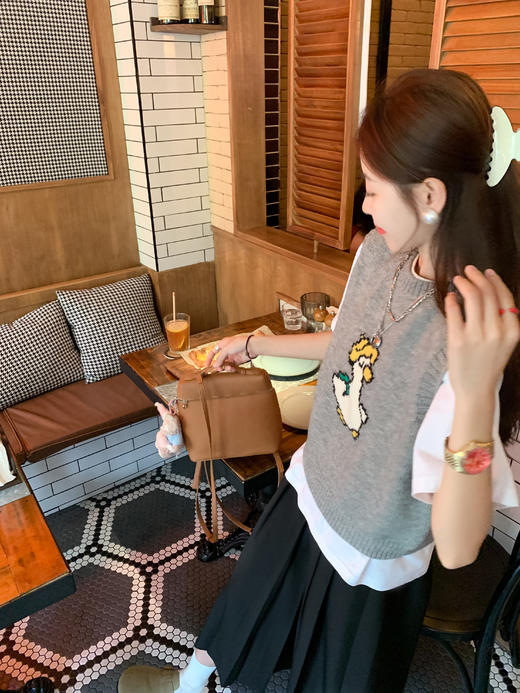 <曾小咸推荐> 小鸭子刺绣毛衣马甲背心 商品图8