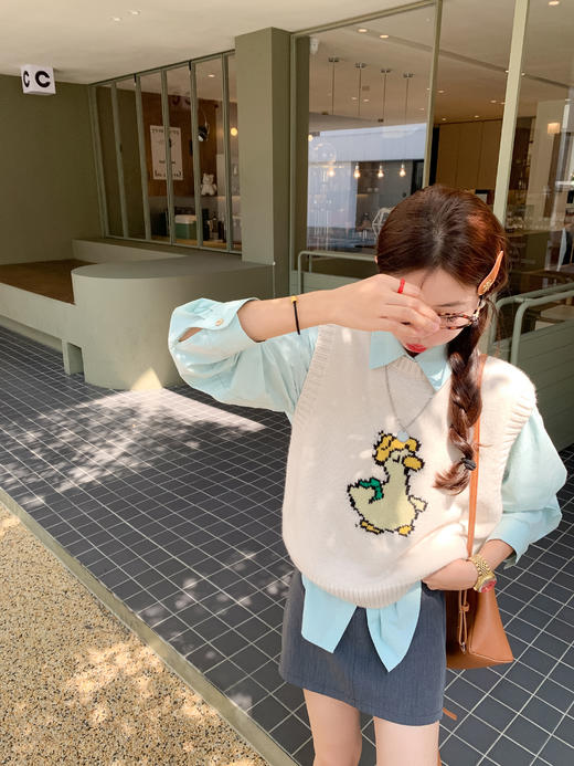 <曾小咸推荐> 小鸭子刺绣毛衣马甲背心 商品图6