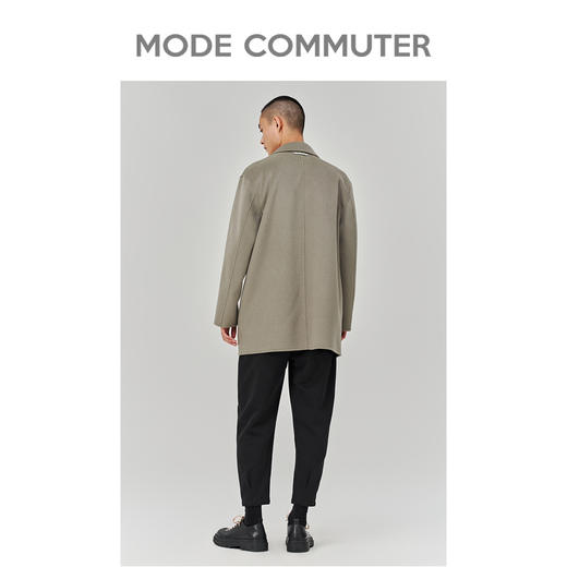 MC |MODE COMMUTER冬季翻领挺括保暖通勤长款羊毛大衣男MCD126070I 商品图2