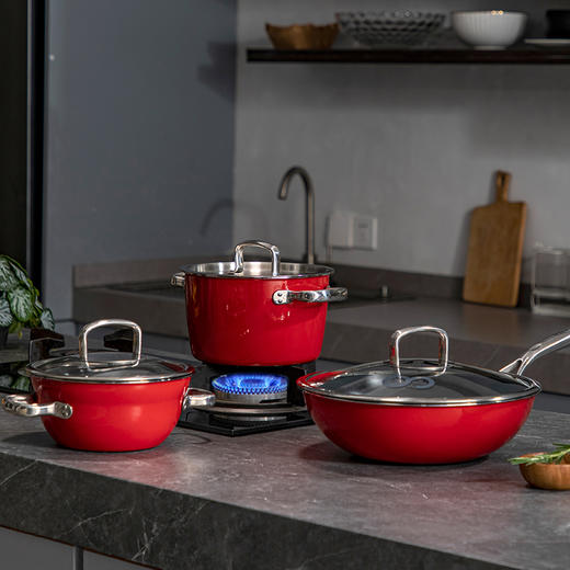 神田高端线珐琅釉 钛彩米系列0涂层不粘炒锅30cm/32cm，久烧不黑，质保30年 商品图10