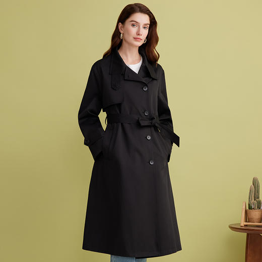 EITIE爱特爱挺阔无性别风气质长款经典卡其色风衣外套2025春新款A2504501 商品图9