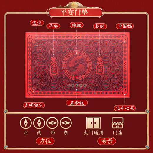 【林白老师推荐】五帝钱九星地垫 商品图1