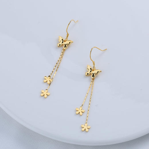 【宏艺珠宝】蝶舞繁花影·银s925耳饰 商品图1