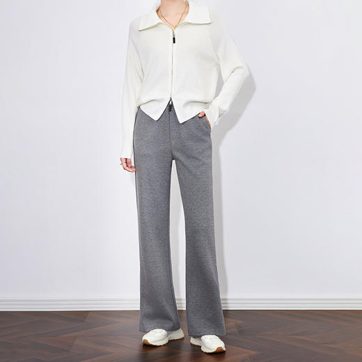 【高货wl】全新升级【铂金会员238/天猫339/差价101】(12856) 洛诗琳百搭时髦休闲运动修身松紧腰设计微喇磨毛裤女冬新款 商品图3