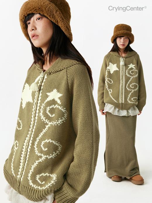 CryingCenter  流星烟花粗针重磅针织毛衣开衫 哭喊中心 商品图3