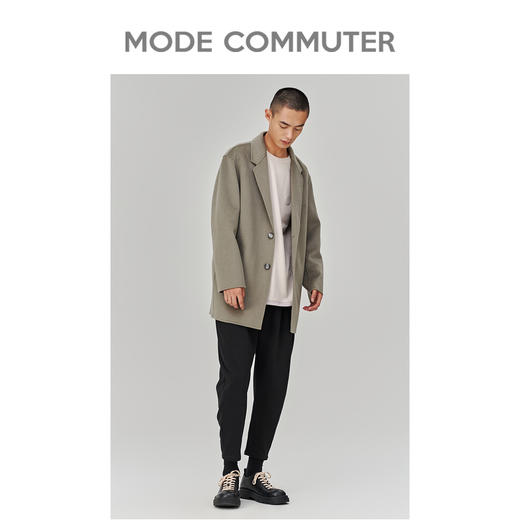MC |MODE COMMUTER冬季翻领挺括保暖通勤长款羊毛大衣男MCD126070I 商品图1