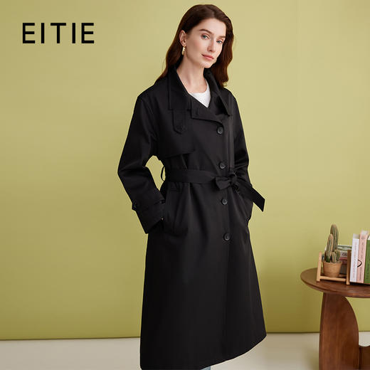 EITIE爱特爱挺阔无性别风气质长款经典卡其色风衣外套2025春新款A2504501 商品图1