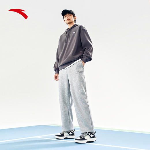 安踏加绒运动长裤男冬季新款美式复古宽松休闲运动裤子152448302N 商品图2
