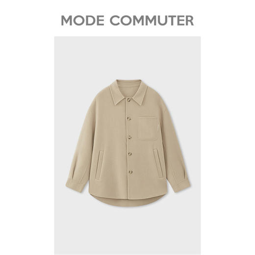 MC |MODE COMMUTER冬季绵羊毛保暖防风翻领短大衣外套男MCD106092J 商品图4