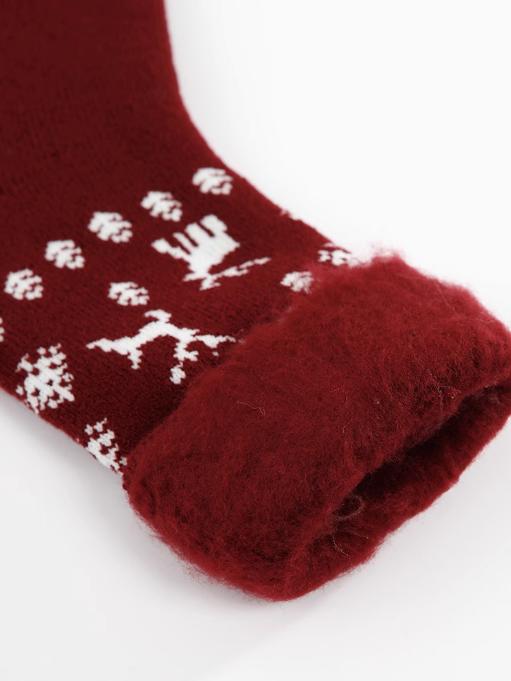 ATSUGI/厚木秋冬保暖里起毛加厚居家袜翻边小鹿图案短袜RGA3573 商品图1