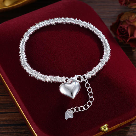 子佩集S925银【情忆流年】手链【YGSL012】纯银钱串原创2爱心腰缠万贯盘缠盘缠2412 商品图1