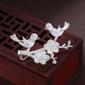 子佩集S990银【嫣然啼语】胸针【MXXZ007】纯银花丝2412