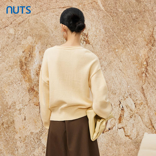 NUTS春季新款气质百搭通勤设计感薄款短款毛衣上衣打底女342052028 商品图4