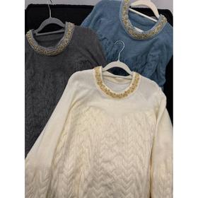 2024新品  佳佳同款【流动盛宴】内搭镂空慵懒针织上衣长袖时尚百搭套头