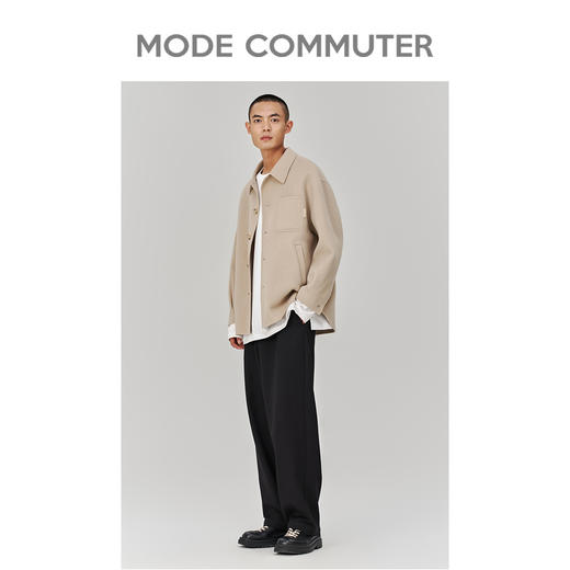 MC |MODE COMMUTER冬季绵羊毛保暖防风翻领短大衣外套男MCD106092J 商品图1