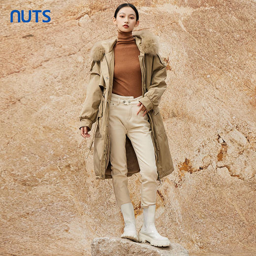 NUTS冬季新品时尚纯色直筒修身显瘦水洗牛仔长裤女344112207 商品图1